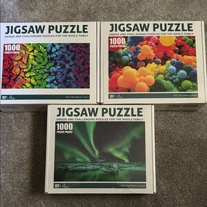 Three 1000 piece puzzle sets. All are new in sealed boxes. Great for Christmas 🎁